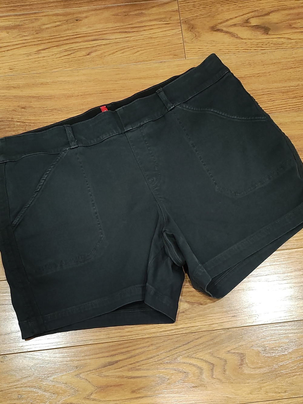 SPANX Black High-Waist Stretch Shorts